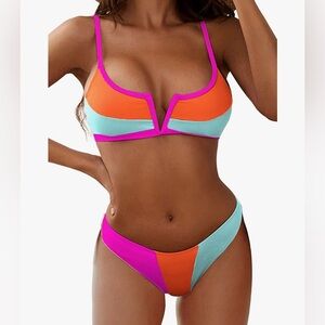 Zaful Colorblock Bikini TOP
